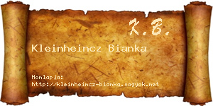 Kleinheincz Bianka névjegykártya