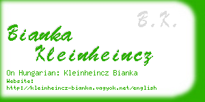 bianka kleinheincz business card